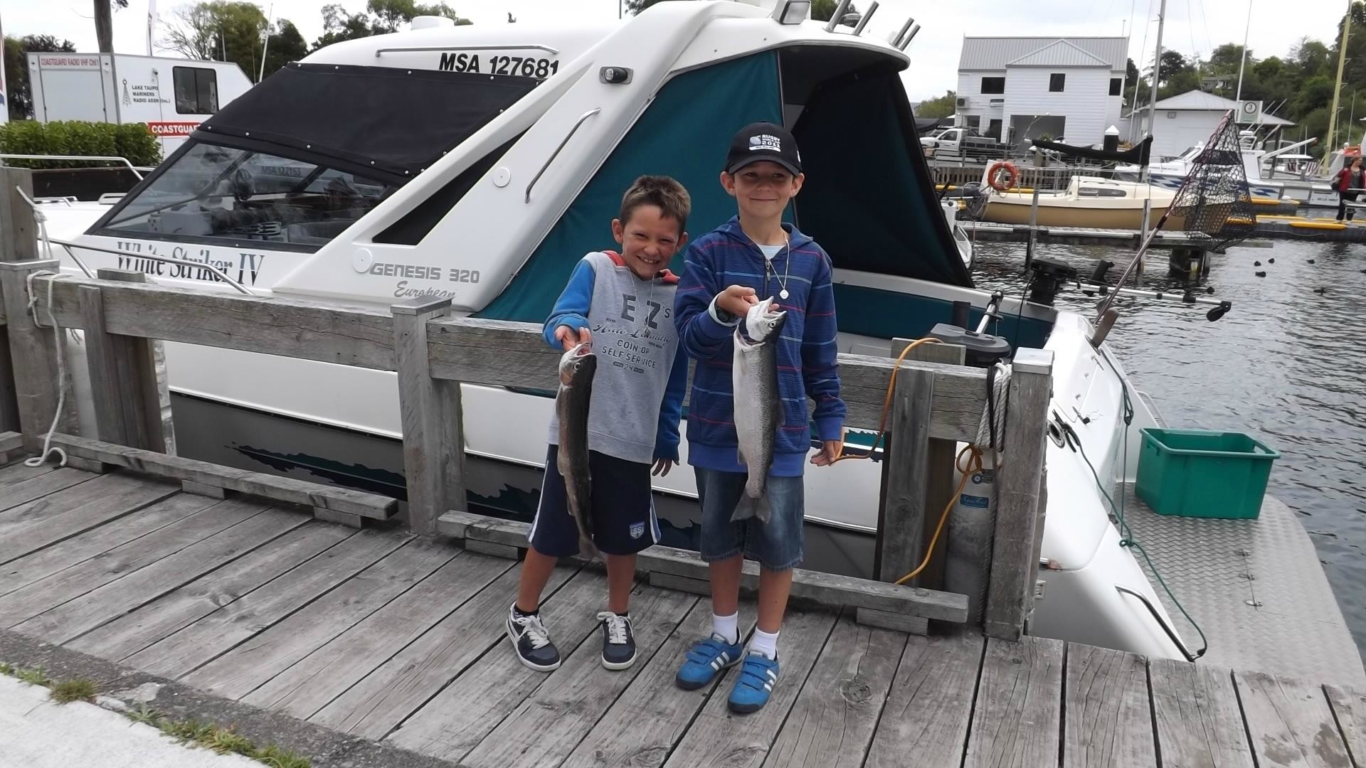 White Striker IV berth and kids with catch